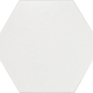 Hexatile - Hexagonfliser - Hvid, 17,5 x 20 cm.
