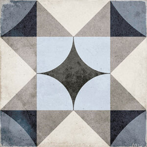 Art Nouveau Palais Blue 20x20 Mat